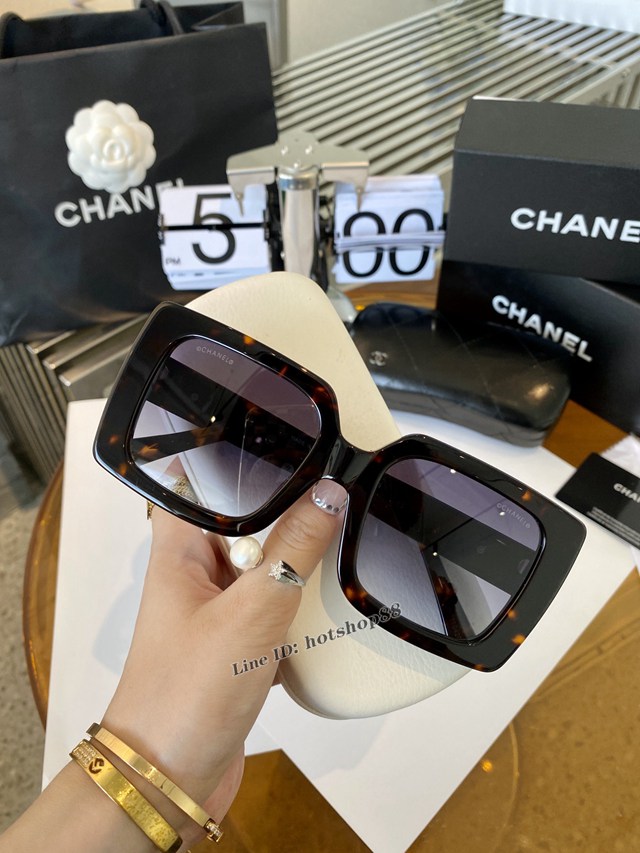 CHANEL專門店新款香奈兒深玳瑁中古黑白熊貓配色女士太陽鏡墨鏡 CH71465 mmyj1180